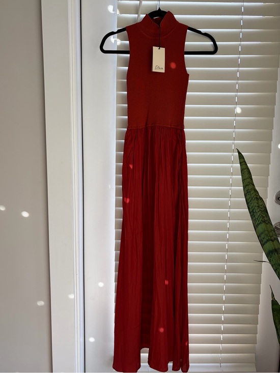 Elan Dresses & Skirts - Elan Sleeveless Rust Maxi Dress with High Neck